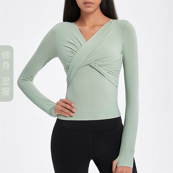 yoga thread cross fold sports breathable running long sleeve overlapping v-neck fitness suit, Gray
yoga thread cross fold sports breathable running long sleeve overlapping v-neck fitness suit, Gray