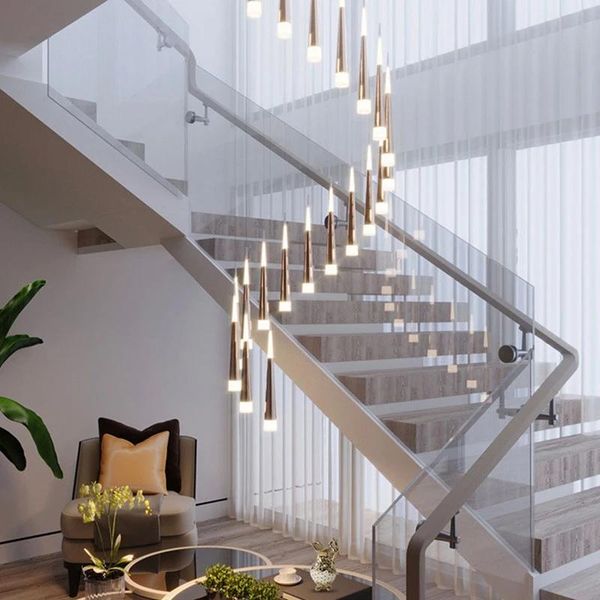 stairs golden long chandelier 15 heads duplex villa rotating cone attic light custom el large multi-shaped pendant lamps
stairs golden long chandelier 15 heads duplex villa rotating cone attic light custom el large multi-shaped pendant lamps