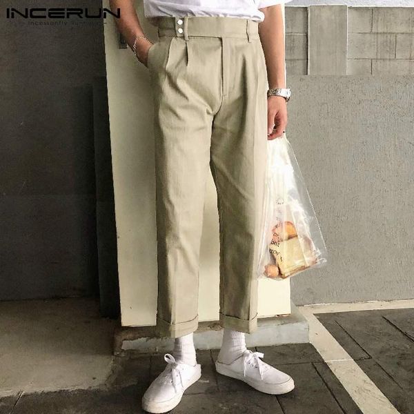 men pants joggers solid color button korean casual straight trousers 2021 streetwear fashion leisure pantalon s-5xl incerun men's, Black
men pants joggers solid color button korean casual straight trousers 2021 streetwear fashion leisure pantalon s-5xl incerun men's, Black