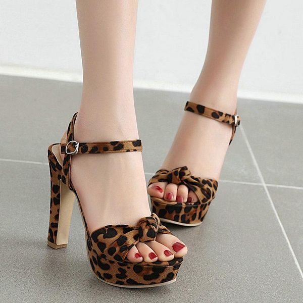 women summer sandals open toe square high heel leopard print shoes sweet bow dress white brown blue, Black
women summer sandals open toe square high heel leopard print shoes sweet bow dress white brown blue, Black