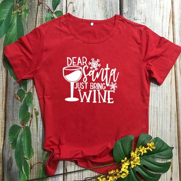 women's t-shirt dear just santa bring wine drink christmas female clothing cotton o neck women red fashion harajuku short sleeve tee, White
women's t-shirt dear just santa bring wine drink christmas female clothing cotton o neck women red fashion harajuku short sleeve tee, White