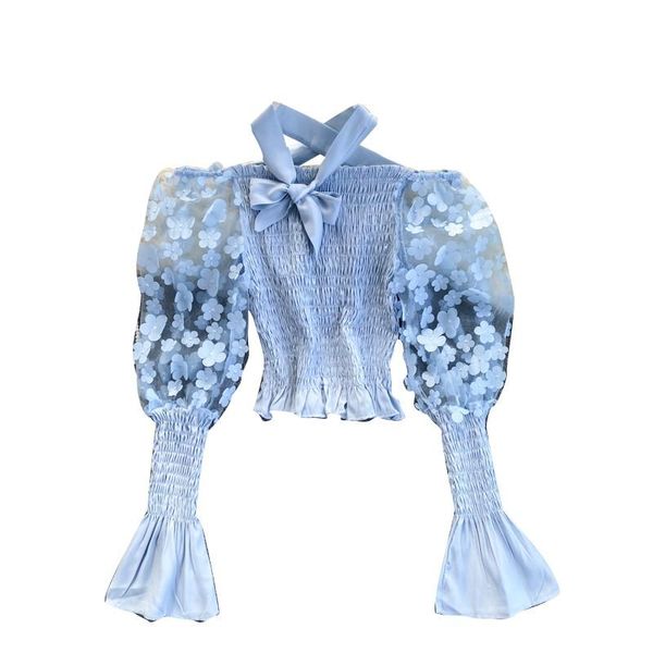 women's blouses & shirts french vintage flower mesh patchwork puff sleeve blosue women sweet bowknot o-nec short streetwear tee, White
women's blouses & shirts french vintage flower mesh patchwork puff sleeve blosue women sweet bowknot o-nec short streetwear tee, White