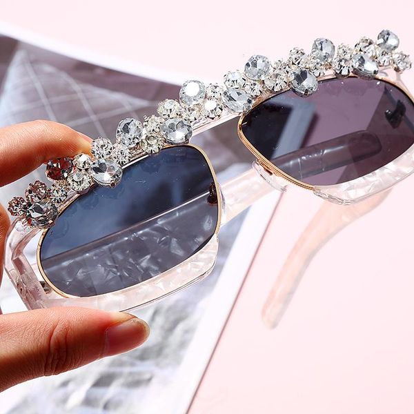 sunglasses vintage diamond women mirror rhinestone men fashion one piece square eyeglasses eyewear uv400, White;black
sunglasses vintage diamond women mirror rhinestone men fashion one piece square eyeglasses eyewear uv400, White;black