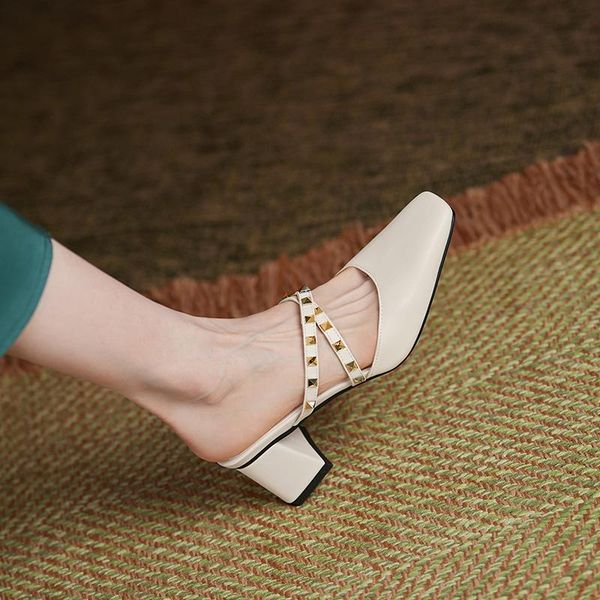 dress shoes classic summer rivet high heels women's thick heel sandals square toe comfortable office lady party wedding, Black
dress shoes classic summer rivet high heels women's thick heel sandals square toe comfortable office lady party wedding, Black