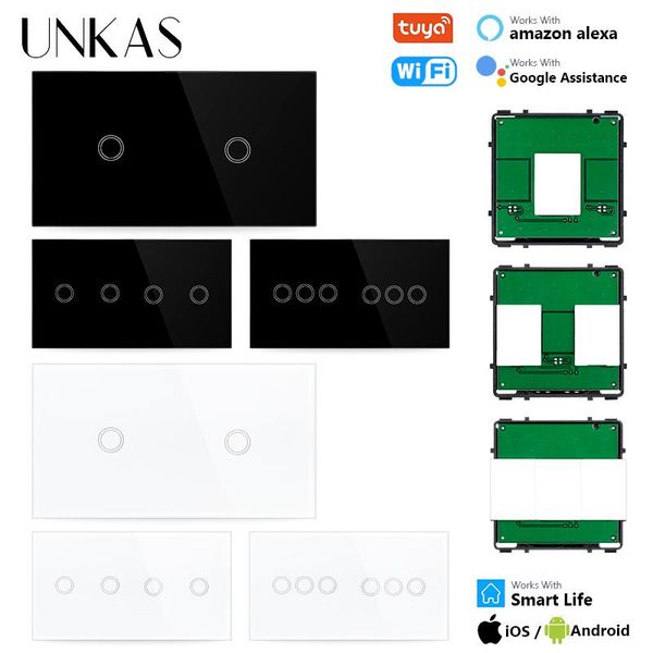 smart home control unkas diy combination 2 4 6 gang wifi eu standard touch on / off 1 3 function switch glass 157mm panel outlet
smart home control unkas diy combination 2 4 6 gang wifi eu standard touch on / off 1 3 function switch glass 157mm panel outlet