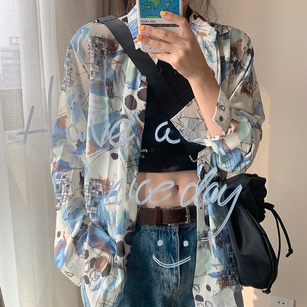 chiffon shirt korean style vintageprint long sleeve blouse women turn down collar loose sun protection thin blouses 2021 (F3903), White
chiffon shirt korean style vintageprint long sleeve blouse women turn down collar loose sun protection thin blouses 2021 (F3903), White