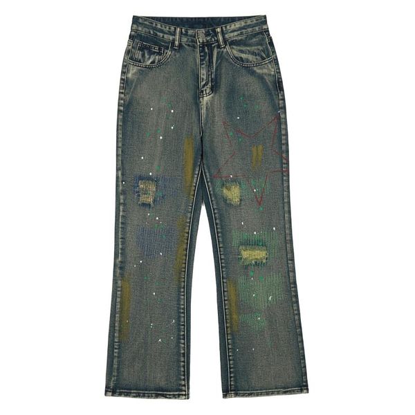 men's jeans retro gothic cartoon worn out hip hop men ripped trousers streetwear snake vibe denim baggy oversized, Blue
men's jeans retro gothic cartoon worn out hip hop men ripped trousers streetwear snake vibe denim baggy oversized, Blue