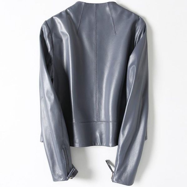 women's leather & faux brand solid moto biker real jacket female harajuku short casual sheepskin genuine coats women chaqueta mujer, Black
women's leather & faux brand solid moto biker real jacket female harajuku short casual sheepskin genuine coats women chaqueta mujer, Black