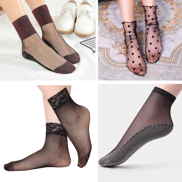 1/3/4/5 pair transparent socks women fishnet ultrathin crystal elastic short breathable fishnets summer chausettes & hosiery, Black;white
1/3/4/5 pair transparent socks women fishnet ultrathin crystal elastic short breathable fishnets summer chausettes & hosiery, Black;white