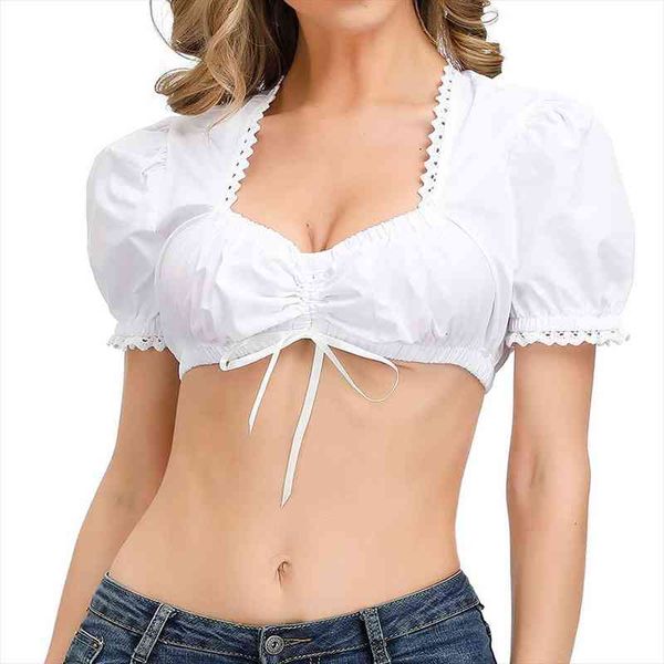 women bavarian oktoberfest cotton blouse lace short sleeve dirndl blouse festival white puff sleeves crop top
women bavarian oktoberfest cotton blouse lace short sleeve dirndl blouse festival white puff sleeves crop top
