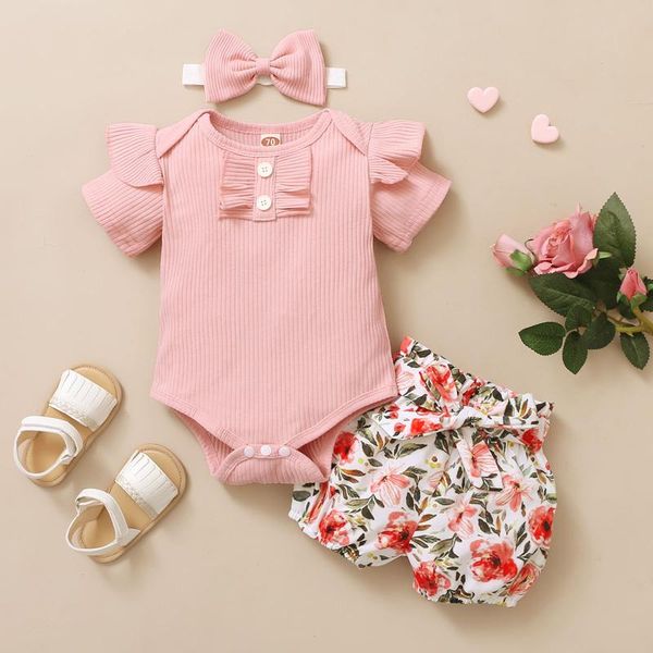 flower print baby's sets toddler baby girls ruffle romper bodysuit+floral shorts headbands outfits ubranka dla niemowlat clothing, White
flower print baby's sets toddler baby girls ruffle romper bodysuit+floral shorts headbands outfits ubranka dla niemowlat clothing, White