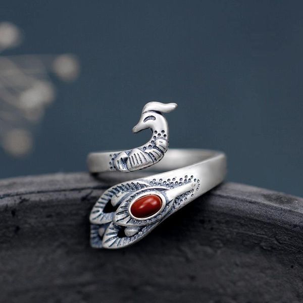 cluster rings original design peacock south red tourmaline opening adjustable ring chinese retro elegant literary charm lady silver jewelry, Golden;silver
cluster rings original design peacock south red tourmaline opening adjustable ring chinese retro elegant literary charm lady silver jewelry, Golden;silver