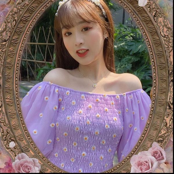 womens women shirts off shoulder floral blouses summer short sleever korean style sweet ladies shirt drop, White
womens women shirts off shoulder floral blouses summer short sleever korean style sweet ladies shirt drop, White