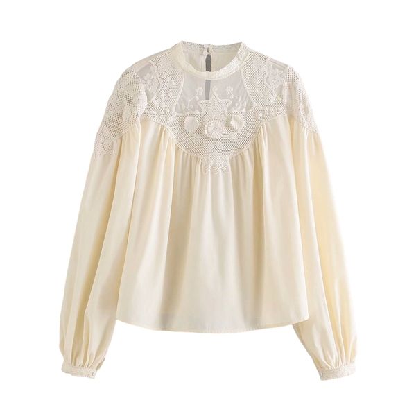 elegant women beige embroidery shirts fashion ladies mesh o-neck streetwear female chic patchwork blouses 210430, White
elegant women beige embroidery shirts fashion ladies mesh o-neck streetwear female chic patchwork blouses 210430, White