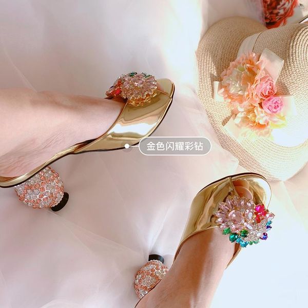 sandals summer lady casual designer gold crystal rhinestone high heels prom evening shoes slipper muler slide, Black
sandals summer lady casual designer gold crystal rhinestone high heels prom evening shoes slipper muler slide, Black