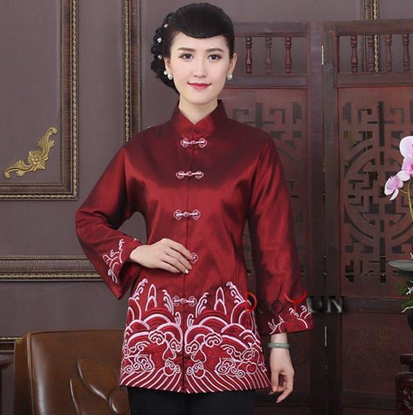 women's jackets mid-length red embroidered floral brocade autumn dress ladies mourning shirt middle-aged mother mother-in-law thin coat, Black;brown
women's jackets mid-length red embroidered floral brocade autumn dress ladies mourning shirt middle-aged mother mother-in-law thin coat, Black;brown