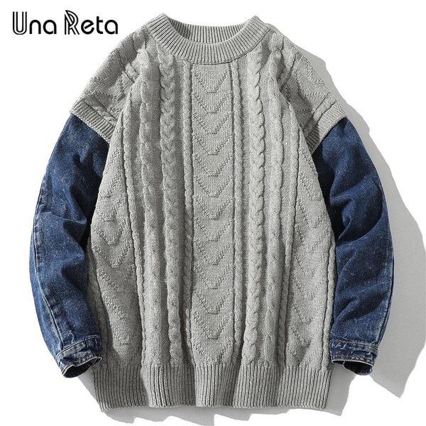men's sweaters una reta sweater men hip hop denim patchwork knitted streetwear casual oversize pullover harajuku, White;black
men's sweaters una reta sweater men hip hop denim patchwork knitted streetwear casual oversize pullover harajuku, White;black