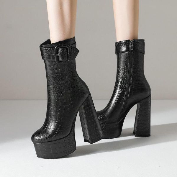 boots fashion platform women faux crocodile skin square high heel ankle punk style autumn winter woman shoes black white
boots fashion platform women faux crocodile skin square high heel ankle punk style autumn winter woman shoes black white