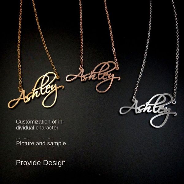 chains diy personalized stainless steel letter necklace bracelet ear studs english titanium name pendant europe cross border, Silver
chains diy personalized stainless steel letter necklace bracelet ear studs english titanium name pendant europe cross border, Silver