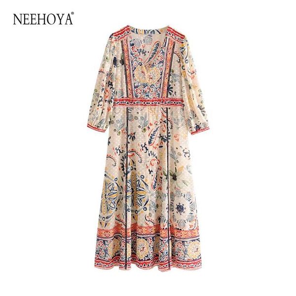 women chic fashion floral print maxi dress vintage v neck three quarter sleeves side slit female dresses vestidos mujer casual, Black;gray
women chic fashion floral print maxi dress vintage v neck three quarter sleeves side slit female dresses vestidos mujer casual, Black;gray