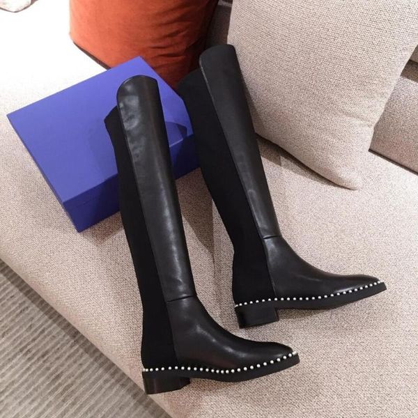 patchwork rivets black studed women long boots genuine suede leather flats knee high runway autumn winter motorcycle
patchwork rivets black studed women long boots genuine suede leather flats knee high runway autumn winter motorcycle