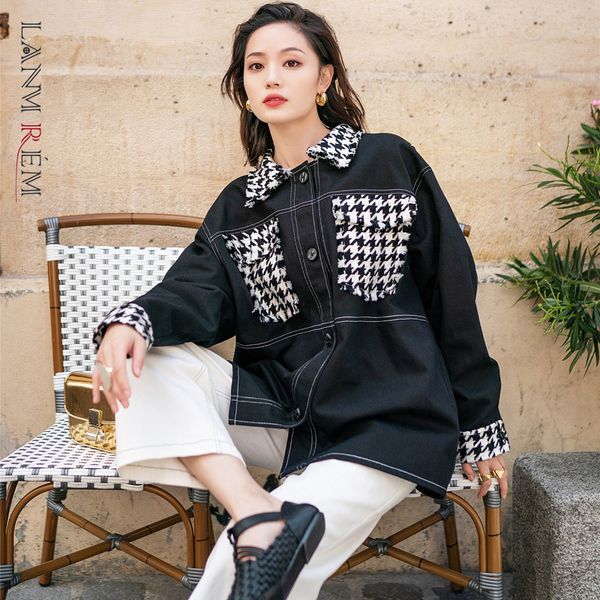 denim jacket for women spring summer patchwork black coat long sleeve loose plaid short jackets streetwear 2d1133 210507, Black;brown
denim jacket for women spring summer patchwork black coat long sleeve loose plaid short jackets streetwear 2d1133 210507, Black;brown