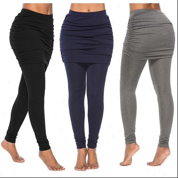 women capris fake two piece leggings pants slim pantalon pack hip pleated skirt ladies solid color bag side trousers, Black;white
women capris fake two piece leggings pants slim pantalon pack hip pleated skirt ladies solid color bag side trousers, Black;white