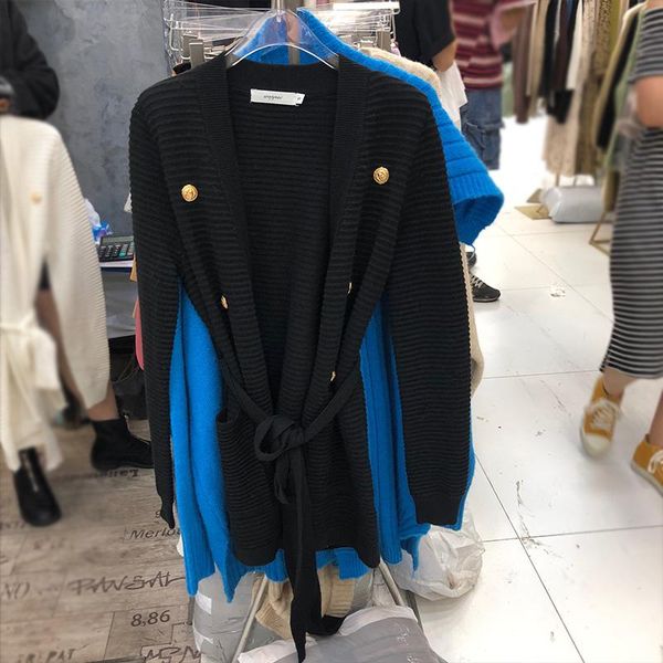women's knits & tees loose women sweater pull belt collect waist temperament double breasted long sleeve v-neck knitted oversized cardi, White
women's knits & tees loose women sweater pull belt collect waist temperament double breasted long sleeve v-neck knitted oversized cardi, White