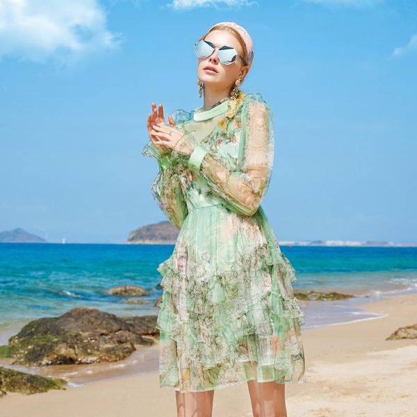 casual dresses runway designer summer fashion women's holiday party net yarn ruffled patchwork trumpet sleeve mini dress, Black;gray
casual dresses runway designer summer fashion women's holiday party net yarn ruffled patchwork trumpet sleeve mini dress, Black;gray