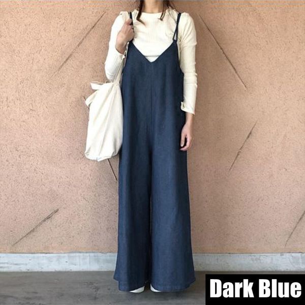women's jumpsuits & rompers vonda 2021 playsuits plus size s-5xl women cotton long wide leg pants strappy baggy overalls casual loose, Black;white
women's jumpsuits & rompers vonda 2021 playsuits plus size s-5xl women cotton long wide leg pants strappy baggy overalls casual loose, Black;white