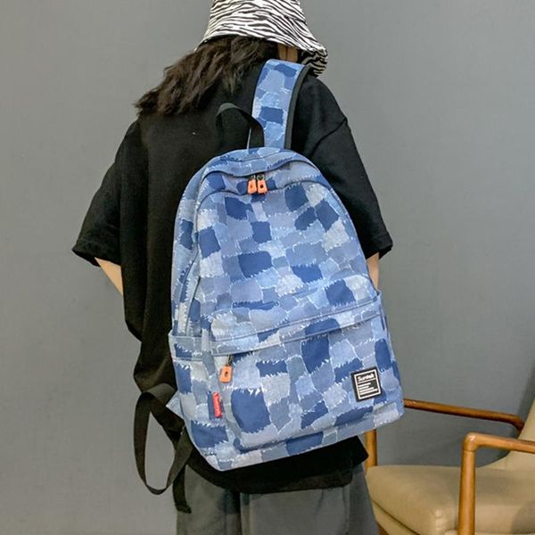 backpack blue lattice waterproof tear-proof nylon for big girl boy large storage capacity school bag dural travel wandering
backpack blue lattice waterproof tear-proof nylon for big girl boy large storage capacity school bag dural travel wandering