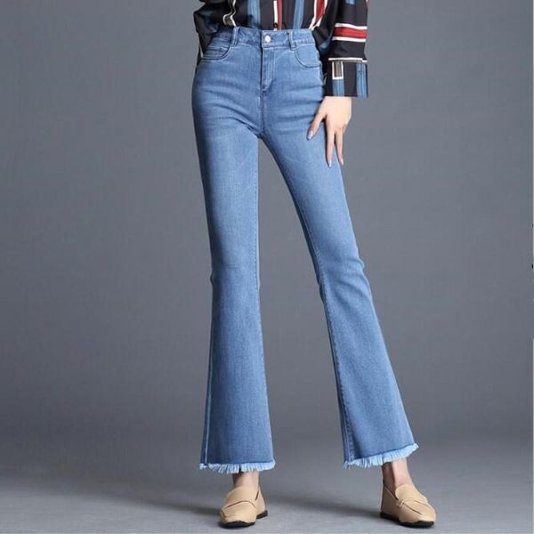 women's jeans 2021 autumn/winter denim flare pants plus size cowboy comfortable high waist casual female quality, Blue
women's jeans 2021 autumn/winter denim flare pants plus size cowboy comfortable high waist casual female quality, Blue
