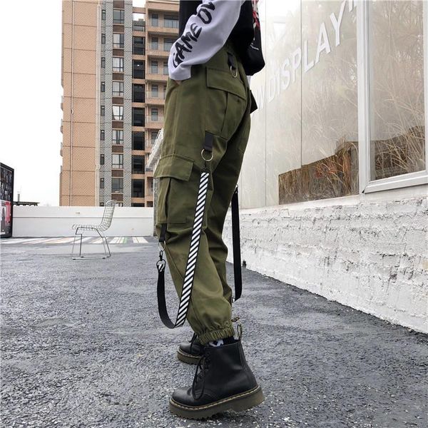 women's pants & capris black high waist cargo women pockets patchwork loose streetwear pencil 2021 fashion cool hip hop trousers, Black;white
women's pants & capris black high waist cargo women pockets patchwork loose streetwear pencil 2021 fashion cool hip hop trousers, Black;white
