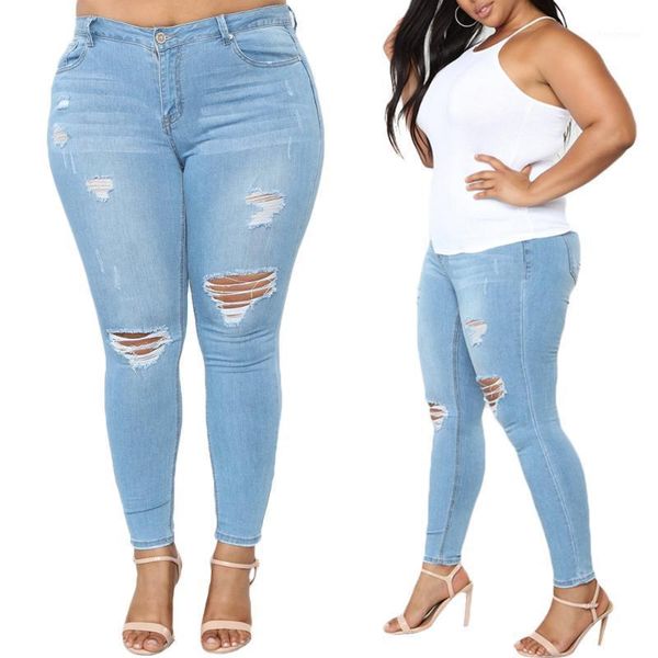 women's jeans plus size hole skinny women casual elastic denim nature waist pencil pants washed summer mom, Blue
women's jeans plus size hole skinny women casual elastic denim nature waist pencil pants washed summer mom, Blue