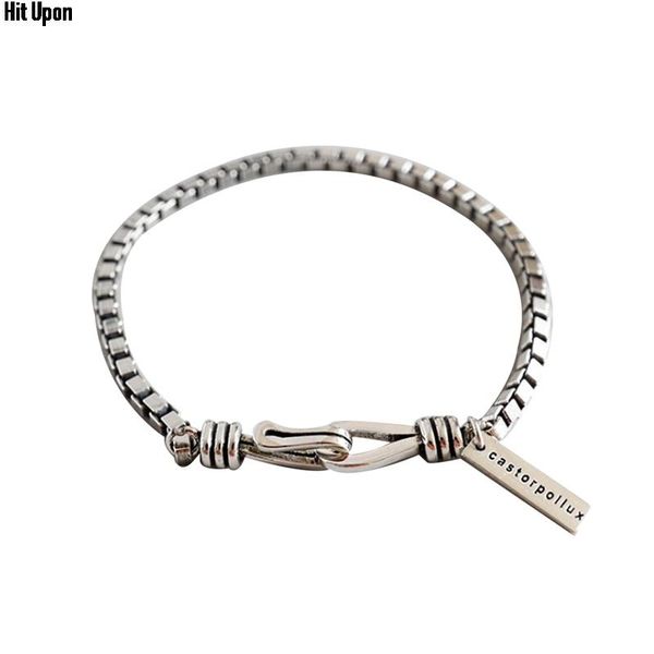 silver personality retro chain rectangular english tag bracelet fashion simple jewelry link,, Black
silver personality retro chain rectangular english tag bracelet fashion simple jewelry link,, Black