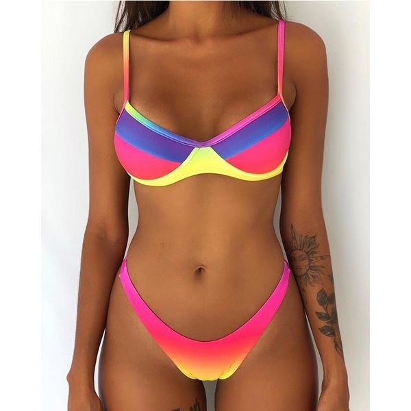 women's swimwear gradient underwire bikini set swimsuit women push up brazilian print biquini bathing suit femme l 4r47, White;black
women's swimwear gradient underwire bikini set swimsuit women push up brazilian print biquini bathing suit femme l 4r47, White;black