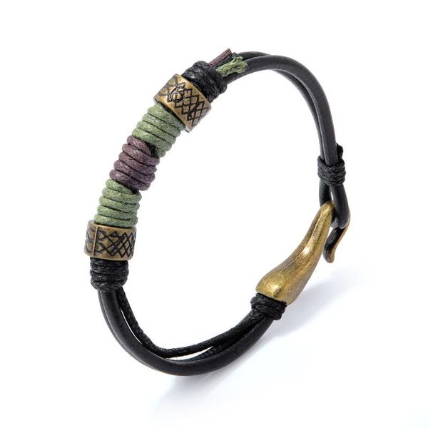 charm bracelets simple black leather brown rope woven & bangles for man woman easy-hook wristband jewelry accessories gift, Golden;silver
charm bracelets simple black leather brown rope woven & bangles for man woman easy-hook wristband jewelry accessories gift, Golden;silver