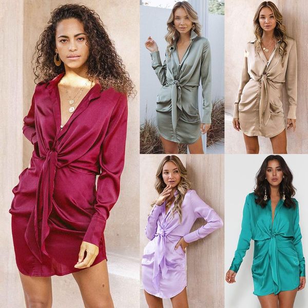 casual dresses v-neck women dress long sleeve lace-up silk with buttons loose streetwear traf vestidos 2021 fall winter clothing, Black;gray
casual dresses v-neck women dress long sleeve lace-up silk with buttons loose streetwear traf vestidos 2021 fall winter clothing, Black;gray
