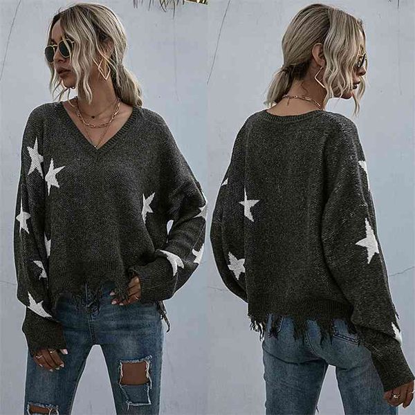 off shoulder autumn sweater for women fringe distressed knitted female star tassel long sleeve pullover sweaters 210517, White;black
off shoulder autumn sweater for women fringe distressed knitted female star tassel long sleeve pullover sweaters 210517, White;black