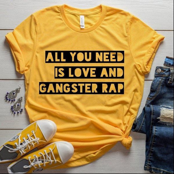 all women t shirt you need is love gangster rap tshirt cotton casual funny lady yong girl tee higher, White
all women t shirt you need is love gangster rap tshirt cotton casual funny lady yong girl tee higher, White
