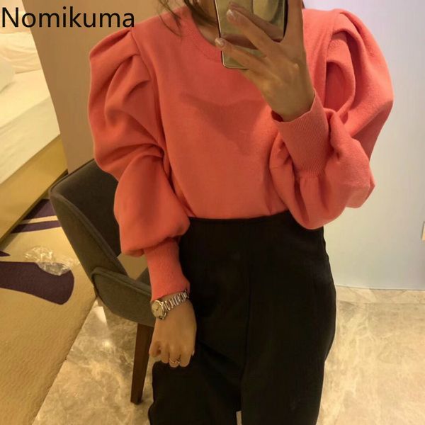 nomikuma fashion puff sleeve knitted sweater causal o-neck women knitwear autumn winter korean pullover pull femme 6d620 210427, White;black
nomikuma fashion puff sleeve knitted sweater causal o-neck women knitwear autumn winter korean pullover pull femme 6d620 210427, White;black