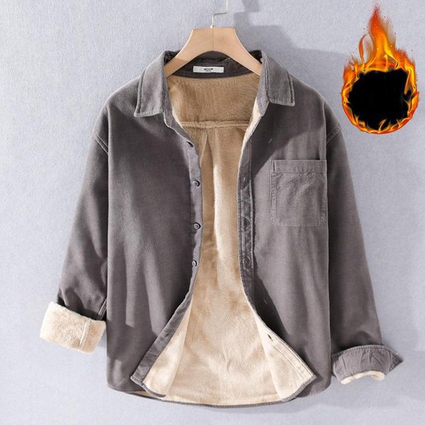 men's casual shirts 9432 men corduroy jacket winter warm clothing thicken fleece soft comfortable simple solid color all-match lapel co, White;black
men's casual shirts 9432 men corduroy jacket winter warm clothing thicken fleece soft comfortable simple solid color all-match lapel co, White;black