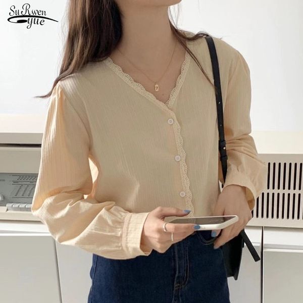 spring and autumn elegant korean loose ol long sleeve v-neck lace blouse puff chemisier femme 11190 210521, White
spring and autumn elegant korean loose ol long sleeve v-neck lace blouse puff chemisier femme 11190 210521, White