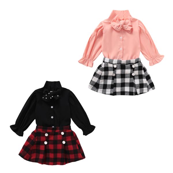 autumn kids girl clothes 2pcs bow collar pearls long sleeve shirt blouse+button plaid a-line skirts for 6m-5y, White
autumn kids girl clothes 2pcs bow collar pearls long sleeve shirt blouse+button plaid a-line skirts for 6m-5y, White