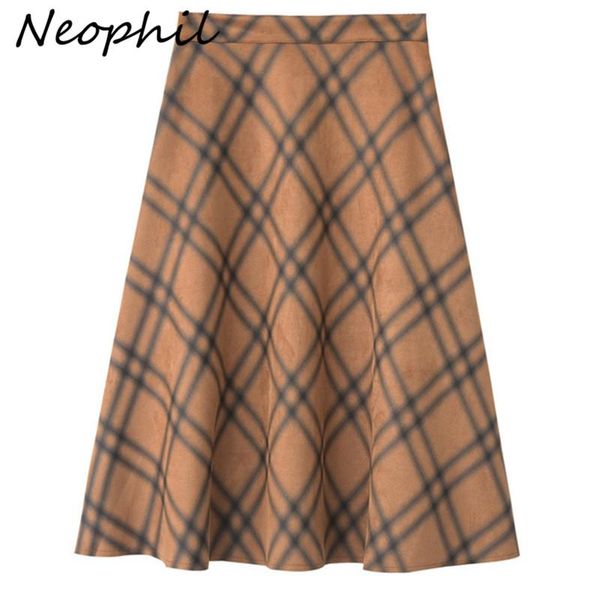 skirts neophil 2021 winter women plaid suede midi skirt high waist vintage england style ladies a line flare saia femininas s1926, Black
skirts neophil 2021 winter women plaid suede midi skirt high waist vintage england style ladies a line flare saia femininas s1926, Black