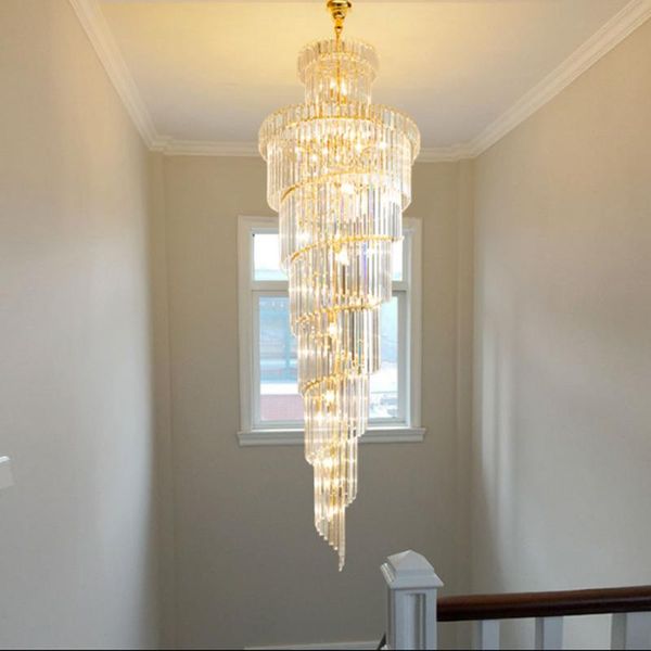 duplex villa spiral stair chandelier long crystal lighting modern living room luxury large gold light fixture chandeliers
duplex villa spiral stair chandelier long crystal lighting modern living room luxury large gold light fixture chandeliers