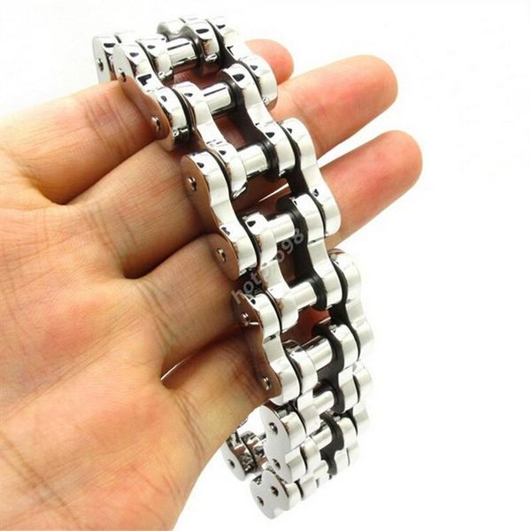 link, chain 18mm men's silver motor biker bracelet jewelry bangle 316l stainless steel, Black
link, chain 18mm men's silver motor biker bracelet jewelry bangle 316l stainless steel, Black