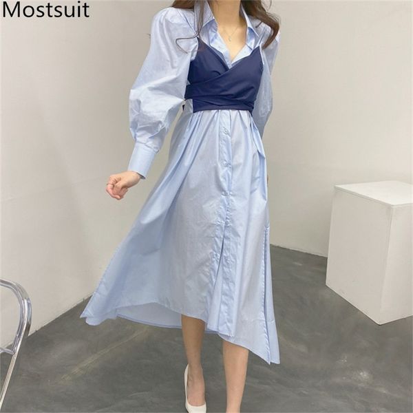 fake two pieces spliced women shirt dress full sleeve turn-down collar single-breasted long dresses office ladies fashion vestid 210513, Black;gray
fake two pieces spliced women shirt dress full sleeve turn-down collar single-breasted long dresses office ladies fashion vestid 210513, Black;gray