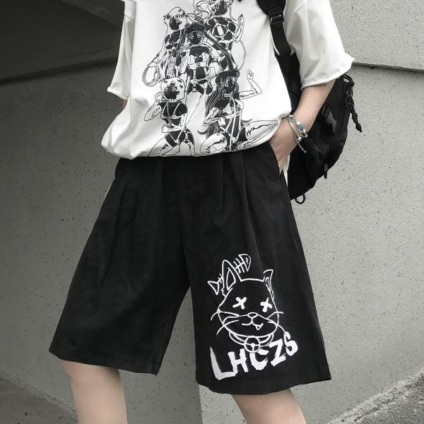 harajuku vintage summer cartoon womens shorts funny cat letter print casual loose hip hop streetwear plus size, White;black
harajuku vintage summer cartoon womens shorts funny cat letter print casual loose hip hop streetwear plus size, White;black