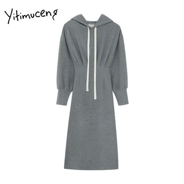 yitimuceng hooded pencil dress long sleeve women clothing gray black solid spring autumn winter split midi empire 2021 fashion casual dresse, Black;gray
yitimuceng hooded pencil dress long sleeve women clothing gray black solid spring autumn winter split midi empire 2021 fashion casual dresse, Black;gray